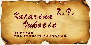 Katarina Vukotić vizit kartica